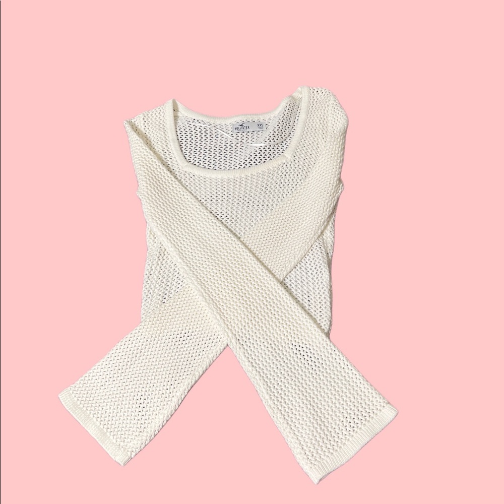 Hollister crochet white top square neck size XXS